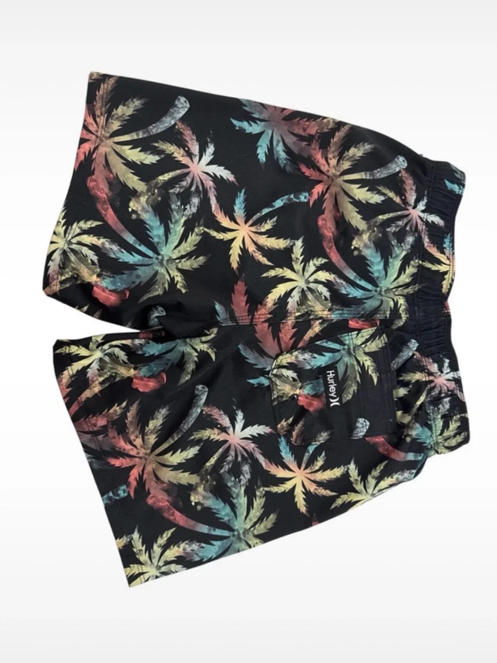 Boys Hurley Black Tropical Palm Swim Shorts M (8-10years)